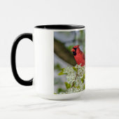 春の開花の北の（鳥）ショウジョウコウカンチョウ マグカップ (左)