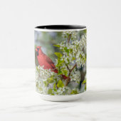 春の開花の北の（鳥）ショウジョウコウカンチョウ マグカップ (中央)