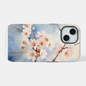 春の開花の木 iPhone 15ケース (裏面横)