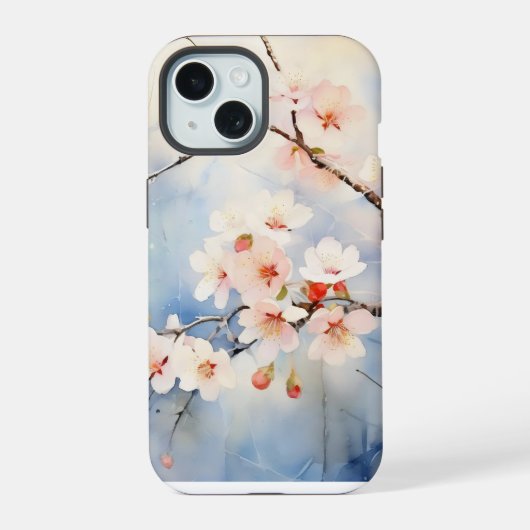 春の開花の木 iPhone 15ケース (裏面)
