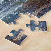 春の険しい渓流の風景 ジグソーパズル (側面)