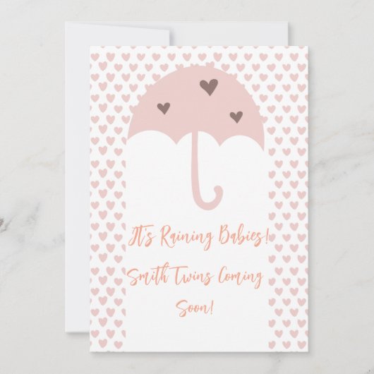 春の雨が双子の妊娠を告げる 招待状 (正面)