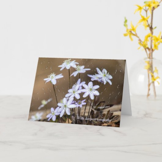 春の雨粒の花 カード (黄色い花)