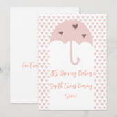 春の雨 ツイン妊娠発表 招待状 (正面/裏面)