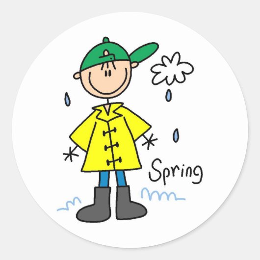 春の雨 ラウンドシール (正面)