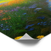 春の雪の山の谷 ポスター (角)