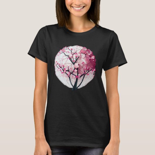 春の静けさを桜の木で発見 Tシャツ (正面)