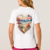 春の静寂:花咲く風物夏の雰囲気: Tシャツ (裏面)
