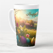 春の風景の中でイースターをお祝い カフェラテマグ (左アングル)