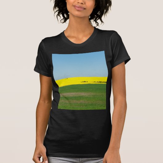 春の風景の牧草地 Tシャツ (正面)