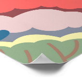 春の風景：カラフルヴィンテージの風景 ポスター (角)