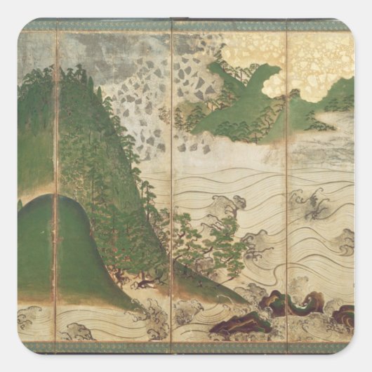 春の風景（日あり） スクエアシール (正面)