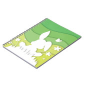 春の風景、草の上のイースターバニー ノートブック (左側)