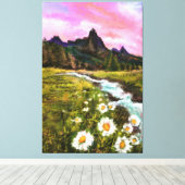 春の風景 – 開花 – オリジナル絵画の キャンバスプリント (インサイチュ (ウッドフロア))