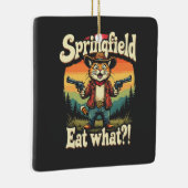 春の食べどうトランプの選挙猫カウボーイ セラミックオーナメント (右)