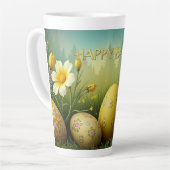 春の魔法イースターエッグの海の花 カフェラテマグ (左アングル)