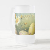 春の魔法イースターエッグの海の花 フロストグラスビールジョッキ (正面左)