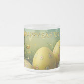 春の魔法イースターエッグの海の花 フロストグラスマグカップ (中央)