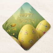 春の魔法イースターエッグの海の花 ペーパーコースター (正面)