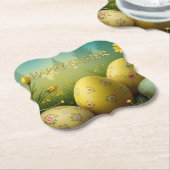 春の魔法イースターエッグの海の花 ペーパーコースター (アングル)