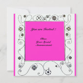 春の魔法 輝くバイオレット 白 茶色 招待状 (裏面)