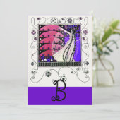 春の魔法、輝く黒 青 赤 茶色 招待状 (スタンド正面)