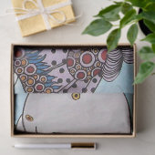 春の鳥と女性，アールデコ美しいファッション 薄葉紙 (ギフト)