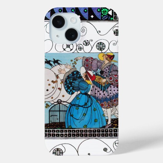 春の鳥と渦巻き/ファッション衣装デザイナー Case-Mate iPhoneケース (裏面)