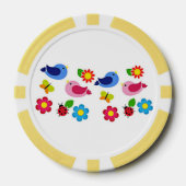 春の鳥と花 ポーカーチップ (正面)