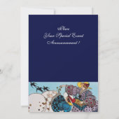 春の鳥の庭パーティー サファイアジェム モノグラム 招待状 (裏面)