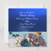 春の鳥の庭パーティー ,ブルーサファイア 招待状 (裏面)