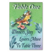 春の鳥のBunco表1の水彩画 テーブルナンバー (裏面)