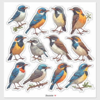 春の鳥イラストステッカーパック 🐦 シール