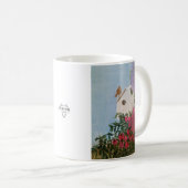 春の鳥小屋アクリル画マグカップ - 11oz コーヒーマグカップ (正面右)