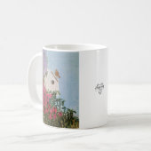 春の鳥小屋アクリル画マグカップ - 11oz コーヒーマグカップ (正面左)