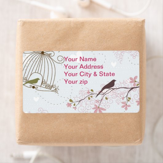 春の鳥花ラベル ラベル (インサイチュ)