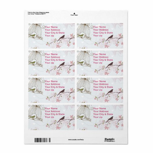 春の鳥花ラベル ラベル (フルシート)