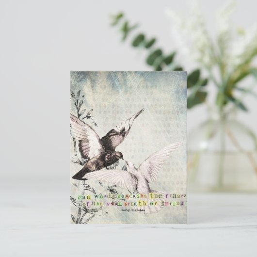 春の鳥 ポストカード (スタンド正面)