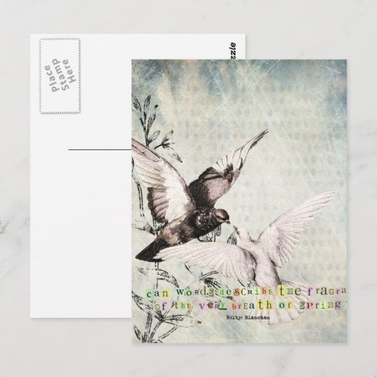 春の鳥 ポストカード (正面/裏面)