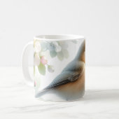春の鳥 桜の花 水彩画 コーヒーマグカップ (正面左)