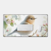 春の鳥 桜の花 水彩画 デスクマット (キーボード&マウス)