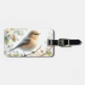 春の鳥 桜の花 水彩画 ラゲッジタグ (正面横)