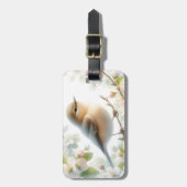 春の鳥 桜の花 水彩画 ラゲッジタグ (正面縦)