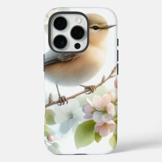 春の鳥 桜の花 水彩画 Case-Mate iPhoneケース (裏面)