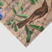 春の鳥、羽、フルーツのフローラミュージックノート 薄葉紙 (詳細)