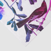 春の鳥、羽、フルーツピンクブルーフローラ 薄葉紙 (詳細)