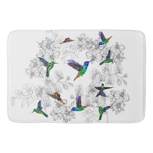 春の鳥 – Hummingbird – 色を選択/追加 バスマット (正面)