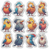 春の鳴き鳥デコラティブステッカーパック 🐦 シール (正面)