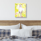 春の黄色と緑の陽気な歌のスリッシュ キャンバスプリント (インサイチュ (寝室))
