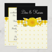 春の黄色のタンポポのウェディング 招待状 (正面/裏面)